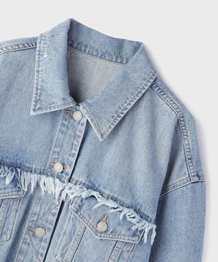 GRACE CONTINENTAL フリンジデニムジャケット ブルー