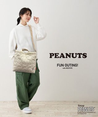 ROOTOTE 8415【スヌーピー】IP.トール2ウェイ.キルト.ピーナッツ-9X 02：アイボリー
