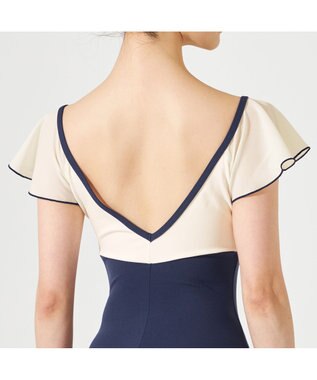 Chacott フレアスリーブレオタード ネイビー