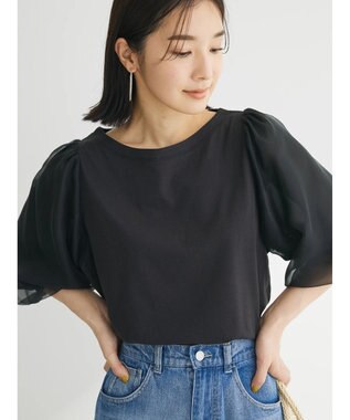 Green Parks オーガンジードッキングプルオーバー Black