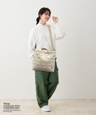 ROOTOTE 8415【スヌーピー】IP.トール2ウェイ.キルト.ピーナッツ-9X 02：アイボリー