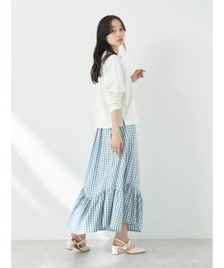 earth music&ecology イレヘムチェックスカート Green