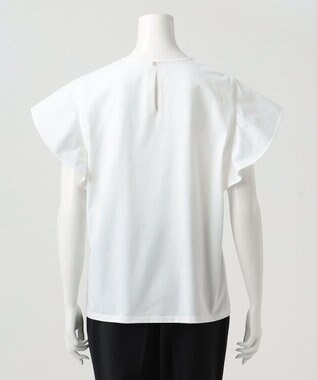 23区 【R(アール)】プレミアムコットンジャージー フリルスリーブカットソー オフホワイト系