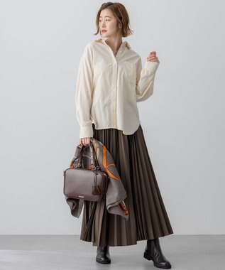 23区 【WEB&一部店舗限定】ウールカシミヤ デザイン ストール ダークブラウン系