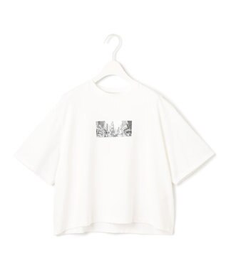 ICB L 【接触冷感・UVケア・洗える】クロップド ロゴTEE オフホワイト系