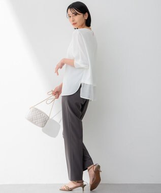 23区 【新色追加/洗える】2WAYストレッチツイル ドロスト パンツ グレー系