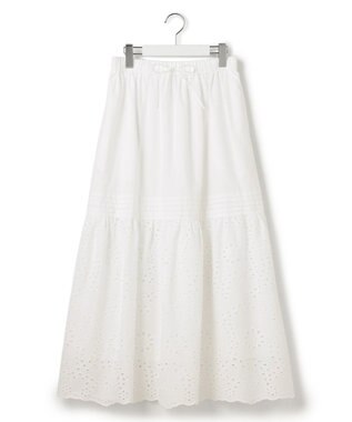 23区 【先行予約】カットワークエンブロイダリー スカート ホワイト系