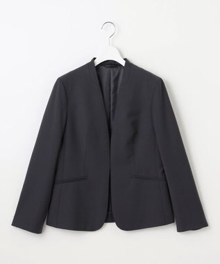 J.PRESS LADIES 【セットアップ対応】BAHARIYE SOLID ノーカラー ジャケット ネイビー系