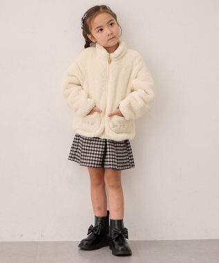 ANY KIDS 【ドッキング可能】ネコボアブルゾン シロネコ