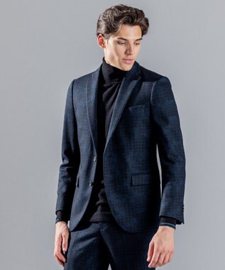 JOSEPH HOMME パッチジャガードジャージー　ジャケット ネイビー系3