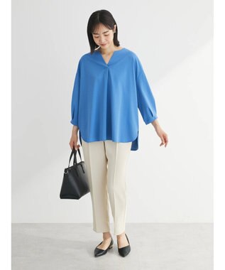 Green Parks ＢＰスキッパー七分袖カットプルオーバー Blue