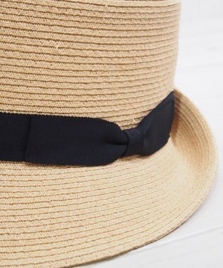 石田製帽 【サイズ調整可】ラフィアブレード　角クロッシェ　ハイバックハット ナチュラル