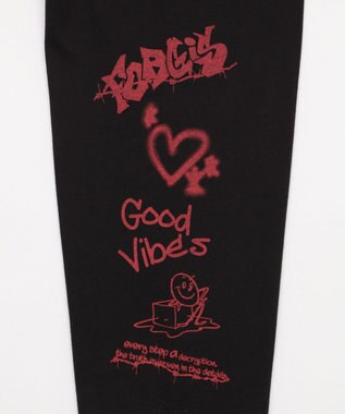 WEGO 【ユニセックス着用ITEM/MLサイズ展開】スリーブロゴグラフィックラグランT（LS） ブラック