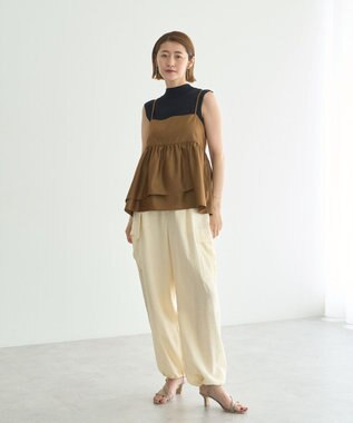 YECCA VECCA シャイニーオーバーキャミ Camel