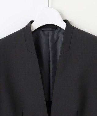 J.PRESS LADIES 【セットアップ対応】BAHARIYE SOLID ノーカラー ジャケット ブラック系