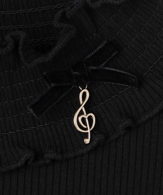 ANY KIDS 音符チャーム付き カットソー ブラック