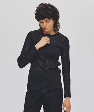 UNFILO シアーリブ ニットカーディガン