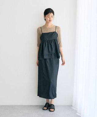 YECCA VECCA シャイニーオーバーキャミ Black