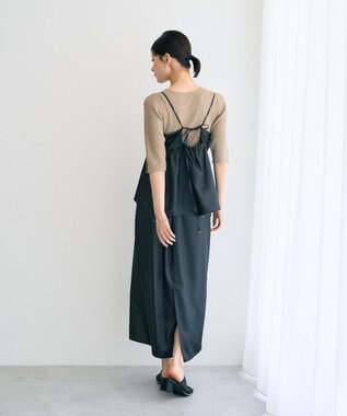 YECCA VECCA シャイニーオーバーキャミ Black