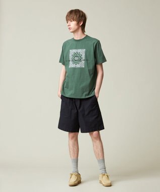 J.PRESS MEN ペイズリーバンダナプリントTシャツ スモーキーグリーン系