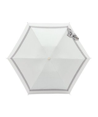 MOONBAT 【ランバン オン ブルー（LANVIN en Bleu）】晴雨兼用日傘 　折りたたみ傘　ビジューリボン ライトグレー