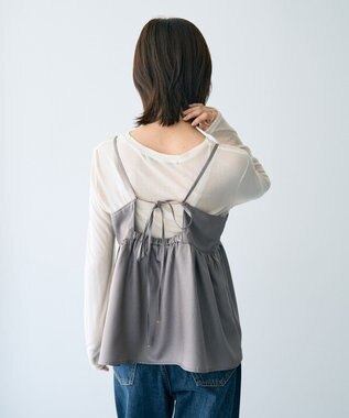 YECCA VECCA シャイニーオーバーキャミ Mocha