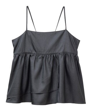 YECCA VECCA シャイニーオーバーキャミ Black