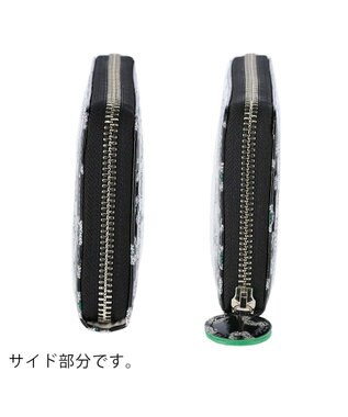 tsumori chisato CARRY グリッターフラワー ラウンドファスナー 長財布 ブラック