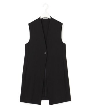 ICB 【洗える】T/Rドライリネン ジレ ブラック系