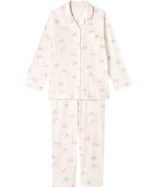 Wing パジャマ 綿100%(本体) 3Lまで対応 大きいサイズ 長袖 長ズボン レディース EP7049 ウイング／ワコール ピンク