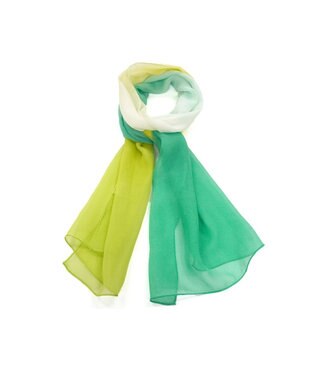 Marca ＜洗えるシルク＞【Marcaオリジナル】オンブレーロング ウォッシャブル シルクローン ロングスカーフ イエローグリーン