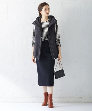 ICB 【洗える】シンプルジャージー ロングスリーブTシャツ ブラックボーダー系