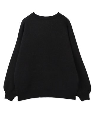 WEGO グラフィックBIGニットプルオーバー ブラック