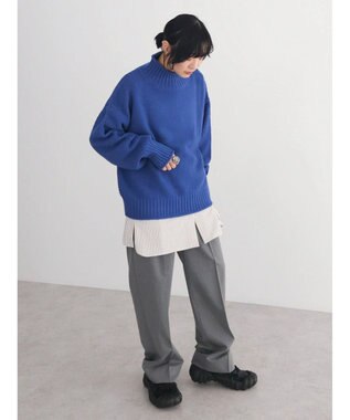 Green Parks 洗える　カノコ編みニットプルオーバー Blue