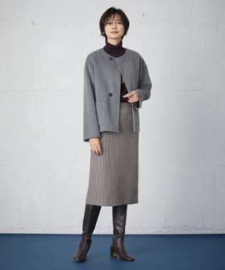 J.PRESS LADIES L 【洗える】PRINCE タートルネック ニット パープル系