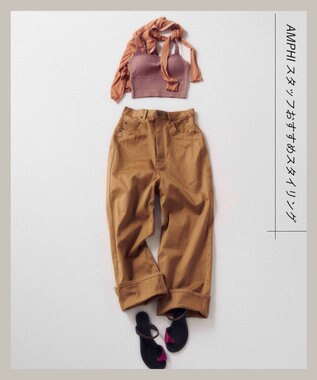 AMPHI ブラトップ 立体的なバストシルエット 脇すっきり クロップド丈 【L∞Ping ルーピング】 ブラキャミソール JSF102 アンフィ／ワコール チャコールグレー