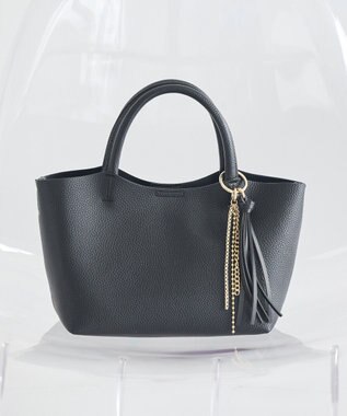 earth music&ecology 【軽量】チャーム付きミニトートバッグ Black