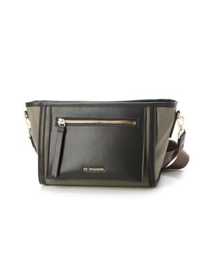 LA BAGAGERIE リサイクルレザー　フラップショルダー グレージュ