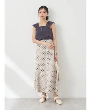 earth music&ecology リブフレンチタンクトップ Charcoal Gray