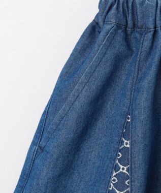 組曲 KIDS 【150-160㎝】レースコンビデニム キュロット ブルー