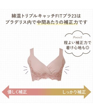 BRADELIS New York 【BRADELIS NewYork peace/ノンワイヤー】綿混トリプルキャッチFITブラ23 ブラデリス 補正 ブラジャー 接触冷感 ノンワイヤー DB123403 ヌーディピンク