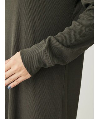 Green Parks リブカットＩラインワンピース Dark Khaki