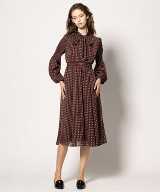 TOCCA 【ヨンア×大人百花×TOCCAコラボ・00サイズあり・洗える】ALLURING BEAUTY ドレス ブラウン×ピンク系