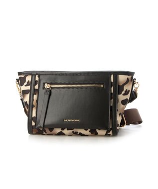 LA BAGAGERIE リサイクルレザー　フラップショルダー レオパード