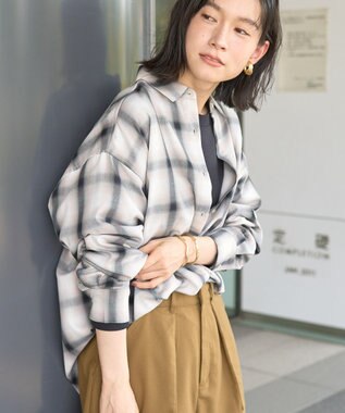 AMERICAN HOLIC イージーケアチェックシャツ【360°着こなしシャツ】 Ivory