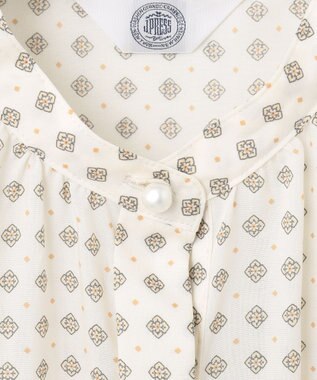 J.PRESS LADIES L 【洗える】 ジオメトリック スタンドカラー ブラウス アイボリー系5