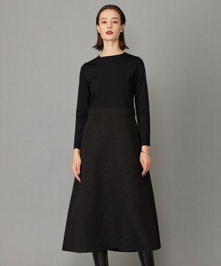 ICB 【洗える】 ニットコンビジャガード ワンピース ブラック系