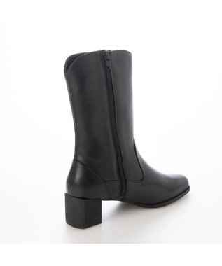 ing <ing>チャンキーヒールショートブーツ ブラック