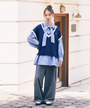 earth music&ecology チルデンライクベスト Navy