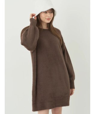 earth music&ecology ミニシャギーチュニック Brown